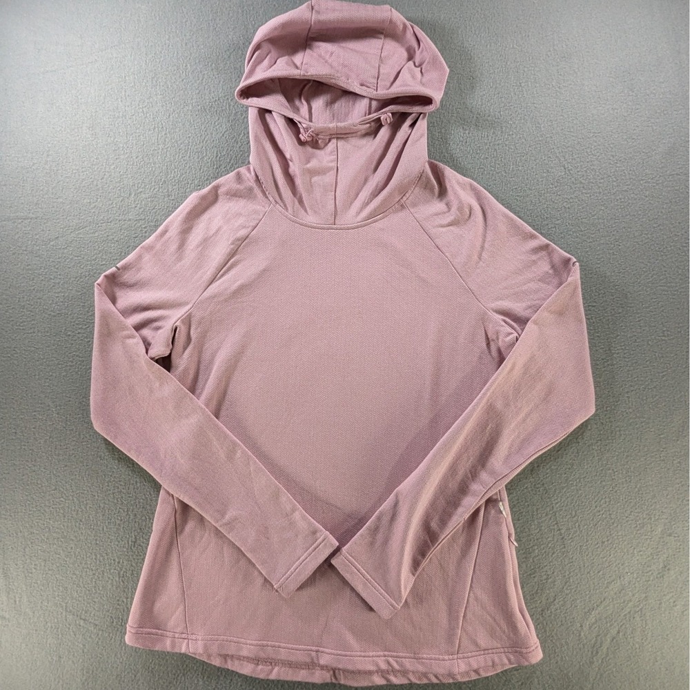 Mondetta Hoodie Women Large Mauve Pink Herringbone Active Pullover Thumbholes